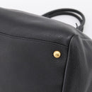 PRADA Hand Bag Leather 2way Black Gold BN2793 Auth am12660V-9