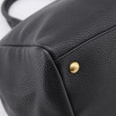 PRADA Hand Bag Leather 2way Black Gold BN2793 Auth am12660V-16