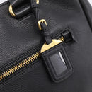 PRADA Hand Bag Leather 2way Black Gold BN2793 Auth am12660V-10