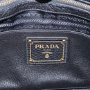 PRADA Hand Bag Leather 2way Black Gold BN2793 Auth am12660V-19