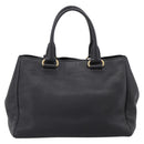 PRADA Hand Bag Leather 2way Black Gold BN2793 Auth am12660V-2