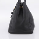 PRADA Hand Bag Leather 2way Black Gold BN2793 Auth am12660V-4