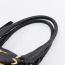 PRADA Hand Bag Leather 2way Black Gold BN2793 Auth am12660V-8