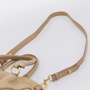 Miu Miu Hand Bag Leather 2way Beige Gold Auth am12661V-15