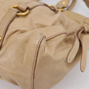 Miu Miu Hand Bag Leather 2way Beige Gold Auth am12661V-18
