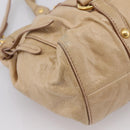 Miu Miu Hand Bag Leather 2way Beige Gold Auth am12661V-19