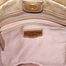 Miu Miu Hand Bag Leather 2way Beige Gold Auth am12661V-21