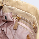 Miu Miu Hand Bag Leather 2way Beige Gold Auth am12661V-24