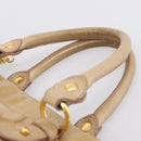 Miu Miu Hand Bag Leather 2way Beige Gold Auth am12661V-14