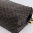 CELINE Macadam Canvas Pouch PVC Leather Black Gold Tone Auth am12663V-15
