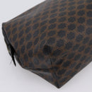 CELINE Macadam Canvas Pouch PVC Leather Black Gold Tone Auth am12663V-16