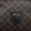 CELINE Macadam Canvas Pouch PVC Leather Black Gold Tone Auth am12663V-17