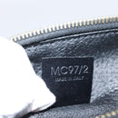 CELINE Macadam Canvas Pouch PVC Leather Black Gold Tone Auth am12663V-12