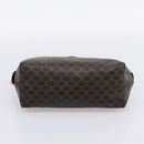 CELINE Macadam Canvas Pouch PVC Leather Black Gold Tone Auth am12663V-6