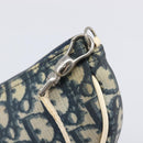 Christian Dior Trotter Canvas Saddle Pouch PVC Navy Silver Auth am12667A-16