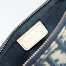 Christian Dior Trotter Canvas Saddle Pouch PVC Navy Silver Auth am12667A-18
