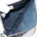 Christian Dior Trotter Canvas Saddle Pouch PVC Navy Silver Auth am12667A-19