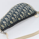 Christian Dior Trotter Canvas Saddle Pouch PVC Navy Silver Auth am12667A-6