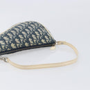 Christian Dior Trotter Canvas Saddle Pouch PVC Navy Silver Auth am12667A-7