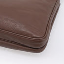 PRADA Shoulder Bag Taurillon Leather Brown Silver Auth am12669V-16