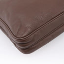 PRADA Shoulder Bag Taurillon Leather Brown Silver Auth am12669V-17