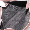 PRADA Shoulder Bag Taurillon Leather Brown Silver Auth am12669V-11