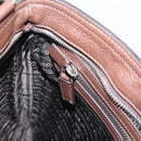 PRADA Shoulder Bag Taurillon Leather Brown Silver Auth am12669V-22