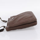 PRADA Shoulder Bag Taurillon Leather Brown Silver Auth am12669V-3