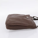 PRADA Shoulder Bag Taurillon Leather Brown Silver Auth am12669V-4