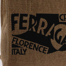 Salvatore Ferragamo Hand Bag Raffia Beige Gold Auth am12670V-21
