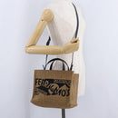 Salvatore Ferragamo Hand Bag Raffia Beige Gold Auth am12670V-28