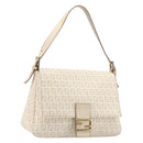 FENDI Zucchino Canvas Mamma Bucket GM Shoulder Bag PVC Beige Gold Auth am12671V-1