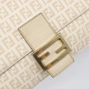 FENDI Zucchino Canvas Mamma Bucket GM Shoulder Bag PVC Beige Gold Auth am12671V-20