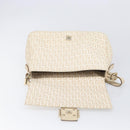 FENDI Zucchino Canvas Mamma Bucket GM Shoulder Bag PVC Beige Gold Auth am12671V-21