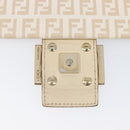 FENDI Zucchino Canvas Mamma Bucket GM Shoulder Bag PVC Beige Gold Auth am12671V-10