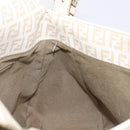 FENDI Zucchino Canvas Mamma Bucket GM Shoulder Bag PVC Beige Gold Auth am12671V-23