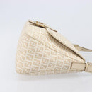 FENDI Zucchino Canvas Mamma Bucket GM Shoulder Bag PVC Beige Gold Auth am12671V-3