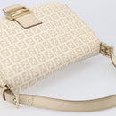 FENDI Zucchino Canvas Mamma Bucket GM Shoulder Bag PVC Beige Gold Auth am12671V-6