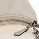 Coach Chain Teri Shoulder Bag Leather White Silver Auth am12672V-10