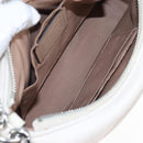 Coach Chain Teri Shoulder Bag Leather White Silver Auth am12672V-23
