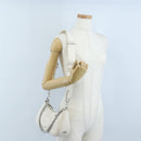 Coach Chain Teri Shoulder Bag Leather White Silver Auth am12672V-27