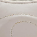 Coach Chain Teri Shoulder Bag Leather White Silver Auth am12672V-3