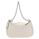 Coach Chain Teri Shoulder Bag Leather White Silver Auth am12672V-4
