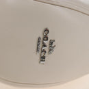 Coach Chain Teri Shoulder Bag Leather White Silver Auth am12672V-8