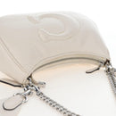 Coach Chain Teri Shoulder Bag Leather White Silver Auth am12672V-9
