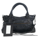 Balenciaga The First Hand Bag Leather 2way Black 103208 Auth am12679V-1