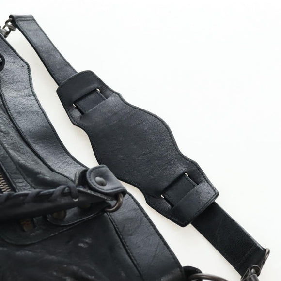 Balenciaga The First Hand Bag Leather 2way Black 103208 Auth am12679V