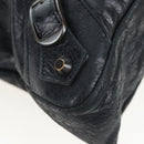 Balenciaga The First Hand Bag Leather 2way Black 103208 Auth am12679V-14