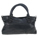 Balenciaga The First Hand Bag Leather 2way Black 103208 Auth am12679V-3