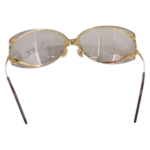 Cartier Rimless Sunglasses metal Brown Gold Auth am12681M